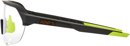 Bill's Exhausts 100% S2 gray photochromic sunglasses with sleek frame and tinted lenses, designed for versatile eye protection.
