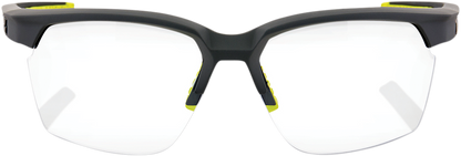 Bill's Exhausts 100% Sportcoupe sunglasses in gray with photochromic lenses, featuring a sleek sporty design and adjustable arms.