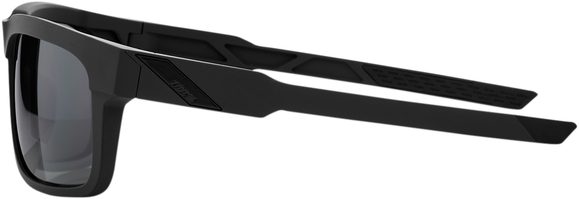 Bill's Exhausts 100% Type-S sunglasses in slate gray with PeakPolar lenses, featuring a sleek modern design.