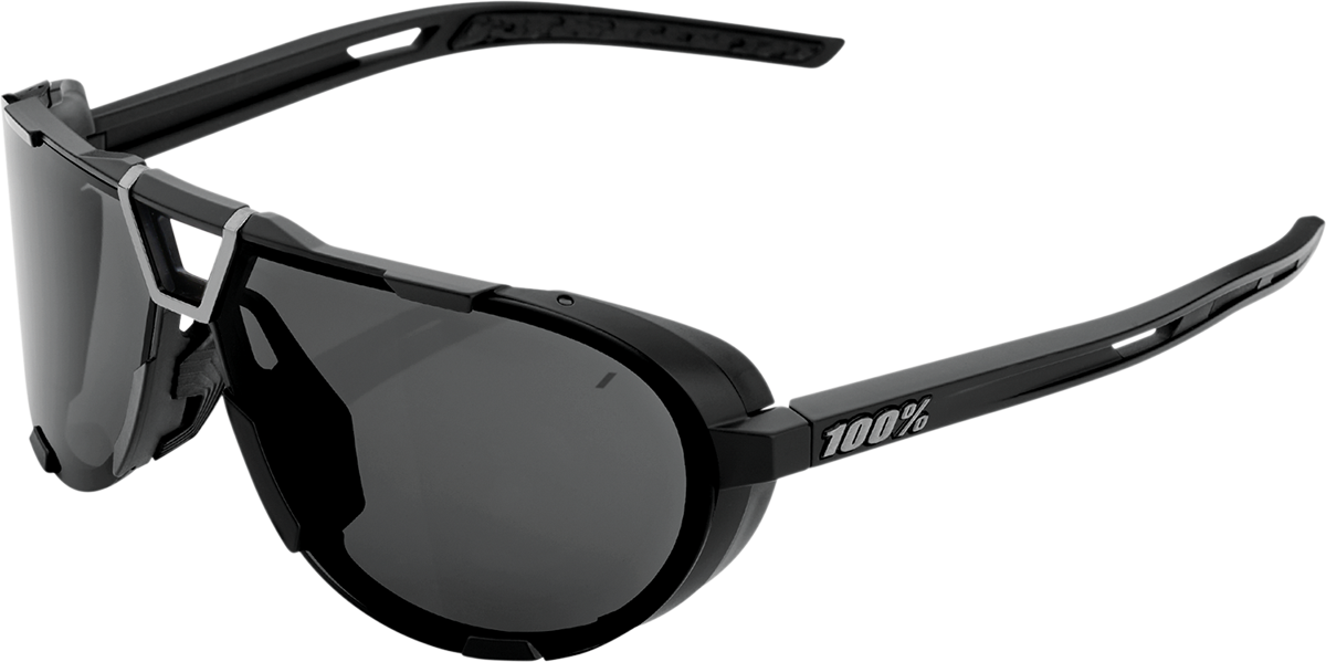 100% Westcraft Sunglasses - Matte Black - Smoke 61046-102-01 - Howling Moto