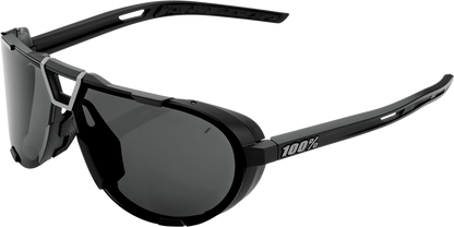 100% Westcraft Sunglasses - Matte Black - Smoke 61046-102-01 - Howling Moto