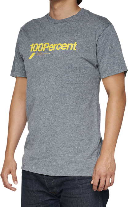 Heather gray Bill's Exhausts 100% Bilto T-Shirt in small showing front view with logo and casual fit.
