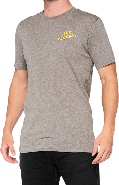 Heather gray 100% Dakota T-Shirt by Bill's Exhausts, small size, with a classic crewneck and soft cotton fabric.