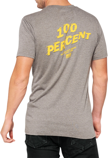 Bill's Exhausts 100% Dakota T-Shirt in Heather Gray, small size, featuring a comfortable cotton fit and classic design.