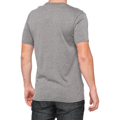 Bill's Exhausts 100% Icon T-Shirt in Heather Gray, large size, casual cotton tee with logo print on front.