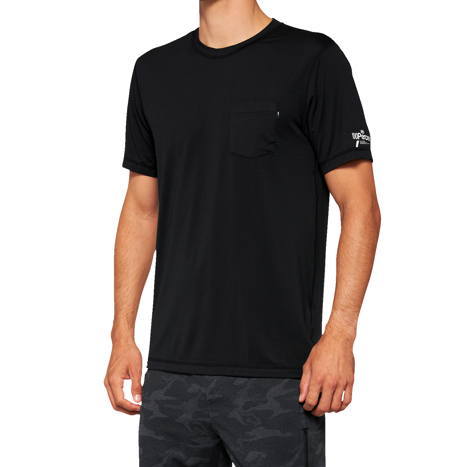 Black 100% Mission Athletic T-Shirt in 2XL by Bill's Exhausts, shown laid flat with crew neckline and short sleeves.