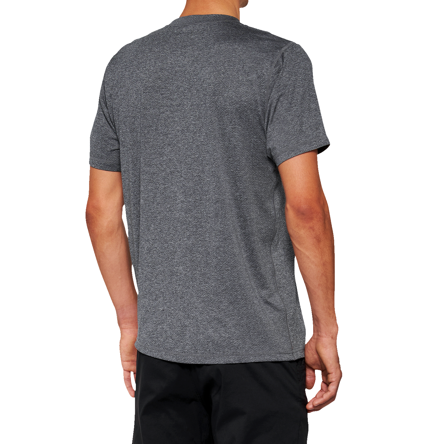 Charcoal 100% Mission Athletic T-Shirt by Bill's Exhausts, size medium, with crew neck and athletic fit.