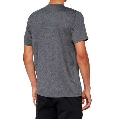 Charcoal 100% Mission Athletic T-Shirt by Bill's Exhausts, size medium, with crew neck and athletic fit.