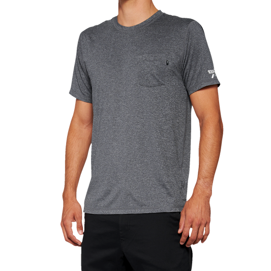 Charcoal 100% Mission Athletic T-Shirt from Bill's Exhausts in XL size, featuring a comfortable fit and athletic design.