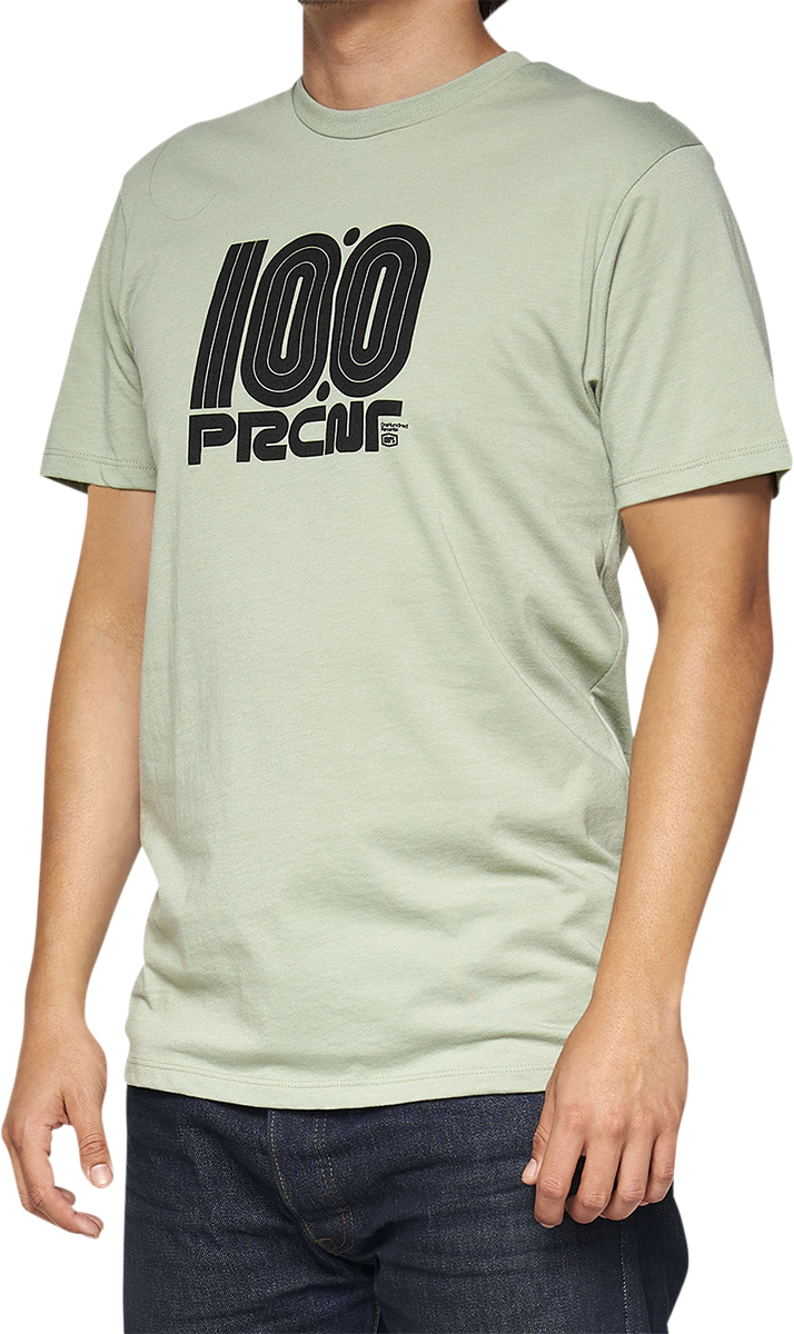 Slate green 100% Pecten T-Shirt by Bill's Exhausts in small size, featuring a comfortable fit and casual style.
