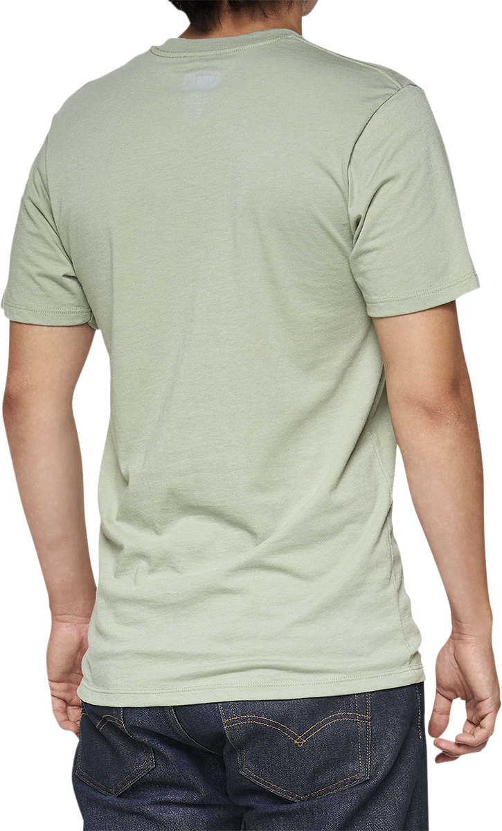 Slate green Bill's Exhausts 100% Pecten T-Shirt in small size, featuring the product design on a casual T-shirt.