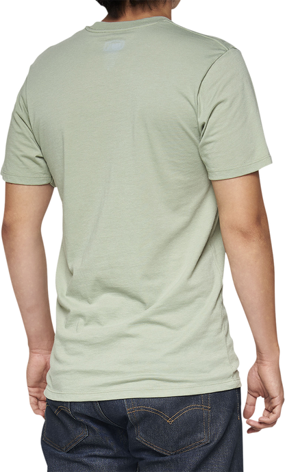 Slate green Bill's Exhausts 100% Pecten T-Shirt in small size, featuring the product design on a casual T-shirt.