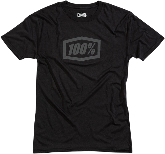 Black and gray 100% Tech Icon T-Shirt by Bill's Exhausts in large size, featuring a tech-inspired graphic design.