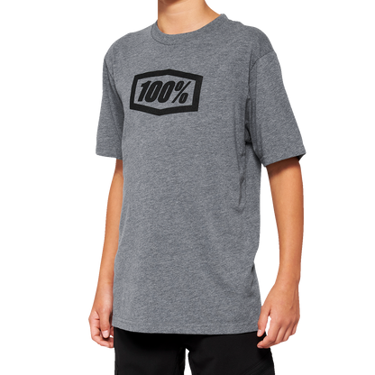 Bill's Exhausts 100% Youth Icon T-Shirt in Heather Gray, XL, casual cotton tee with graphic design.