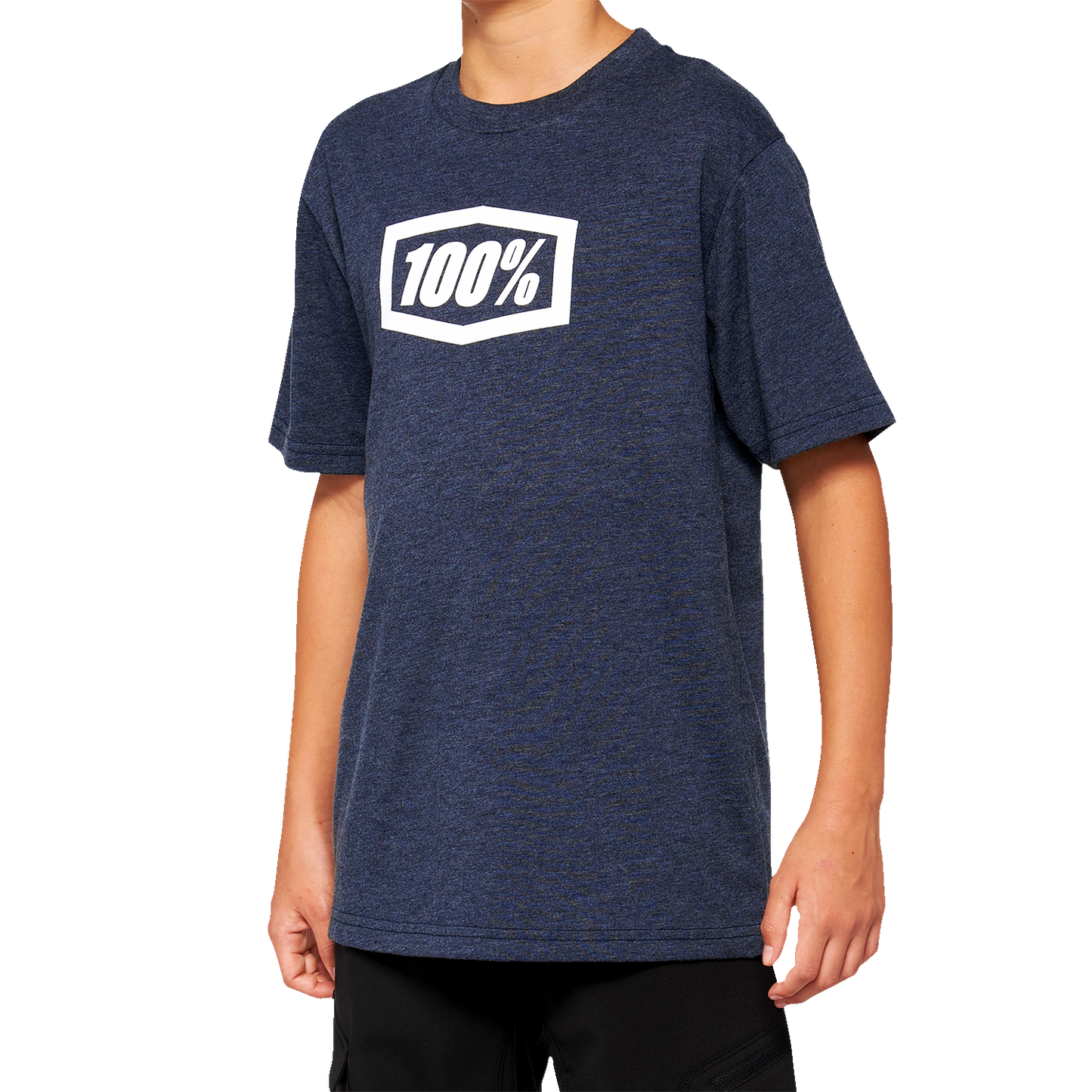 Navy 100% Youth Icon T-Shirt by Bill's Exhausts, small size, casual cotton tee with printed graphic design.