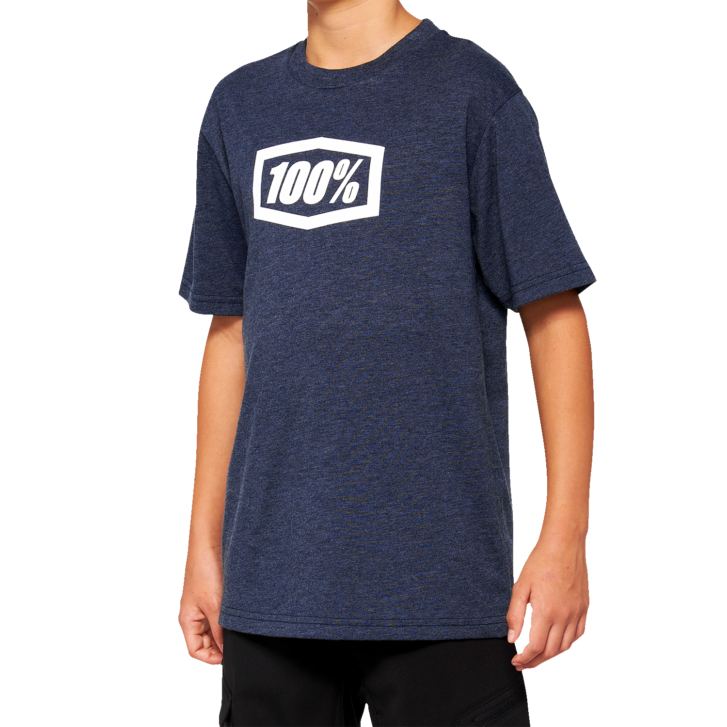 Navy 100% Youth Icon T-Shirt by Bill's Exhausts, small size, casual cotton tee with printed graphic design.