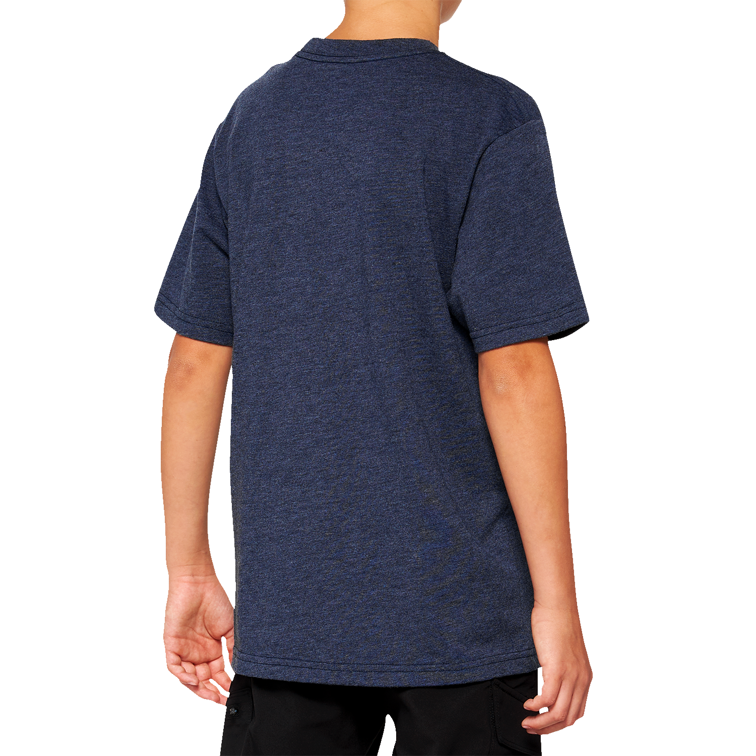 Navy 100% Youth Icon T-Shirt by Bill's Exhausts in small size, featuring the brand's logo and graphic design.