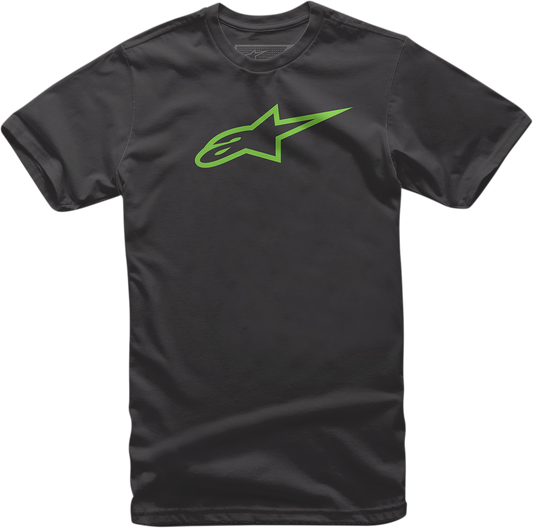 Black and green Alpinestars Ageless T-Shirt in medium size, featuring the brand logo on the front.