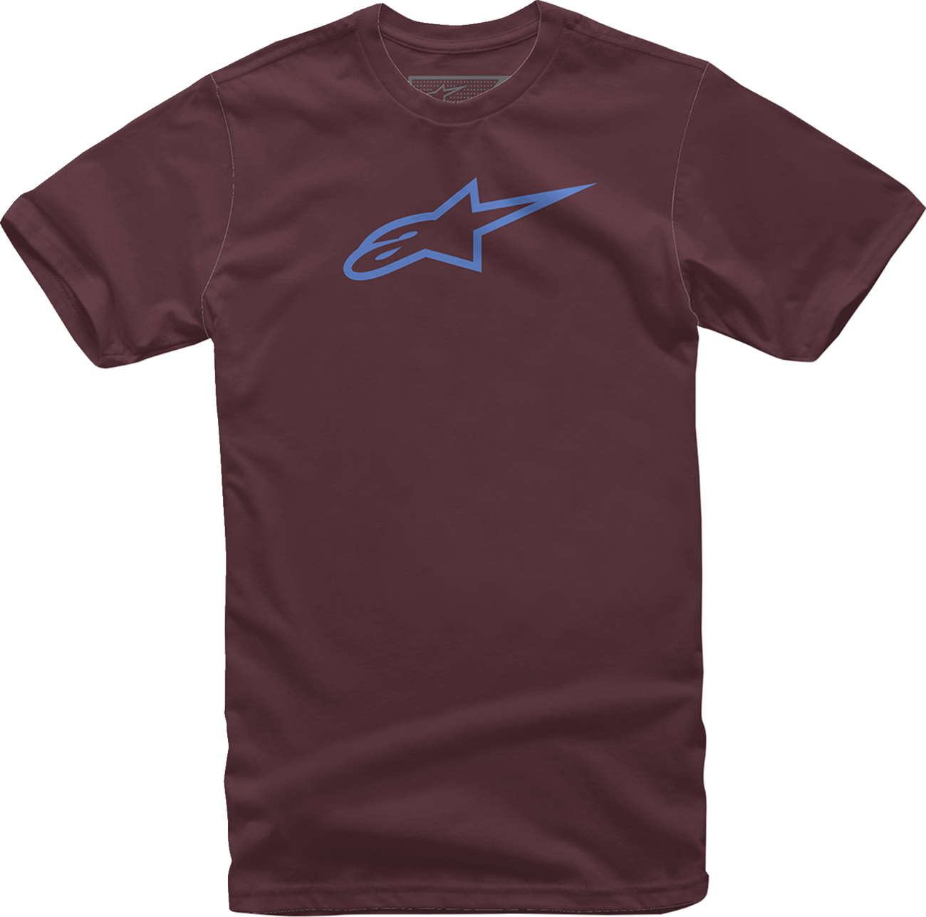 Alpinestars Ageless T-Shirt in maroon and blue, XL size, featuring a casual fit and brand logo on the front.