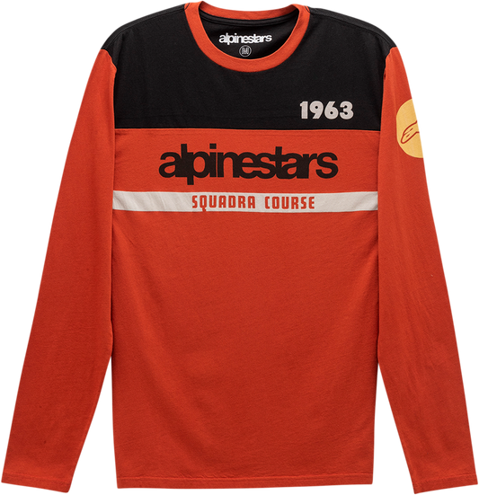 Coral ALPINESTARS Cross Up T-Shirt in Medium, featuring bold graphic design, from Bill's Exhausts.