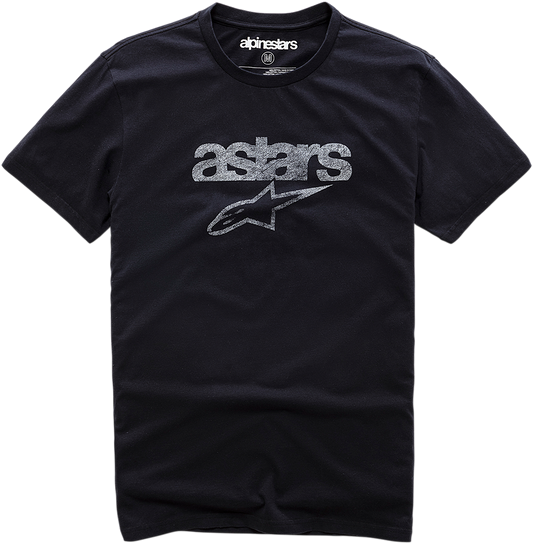 Alpinestars Heritage Blaze Premium T-Shirt in faded black, large size, featuring bold graphic design on the front.