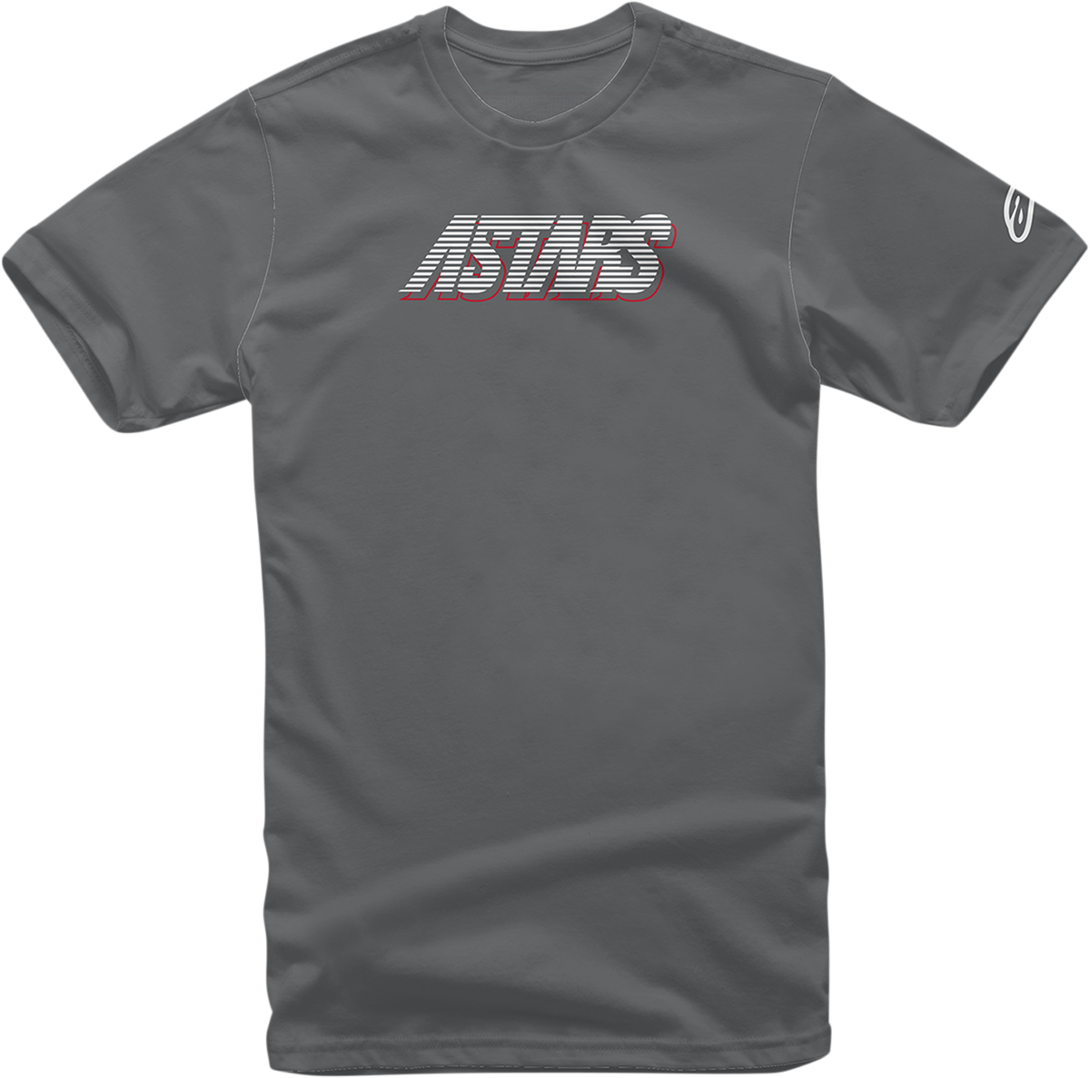 Charcoal ALPINESTARS Lanes T-Shirt in large size, featuring the brand logo on the front, displayed on a plain background.