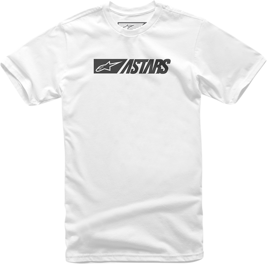 Alpinestars Reblaze T-Shirt in white, large size, featuring the brand logo on the front, displayed on a plain background.