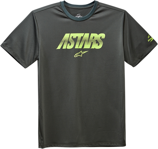 Alpinestars Tech Angle Premium T-Shirt in Spruce color, 2XL size, featuring a casual fit and branded logo on the front.