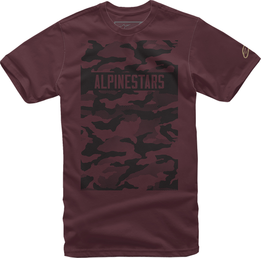 Maroon ALPINESTARS Terra T-Shirt in XL size, casual cotton tee featuring the brand logo and comfortable fit.