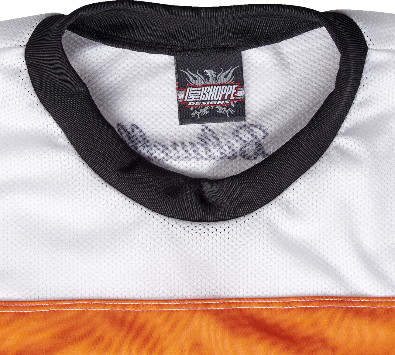 Orange and black BILTWELL Good Times Jersey T-shirt by Bill's Exhausts, small size, featuring bold graphic design.