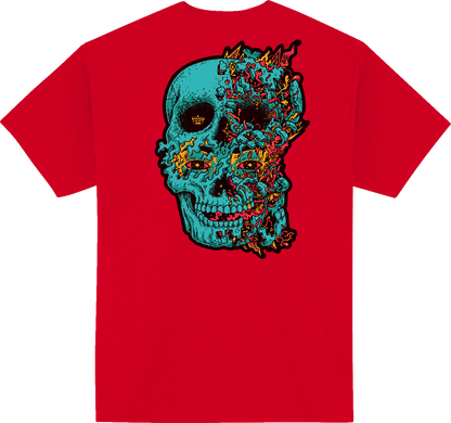 Bill's Exhausts ICON Munchies™ T-Shirt in Heather Red, large size, casual cotton tee with graphic design on front.