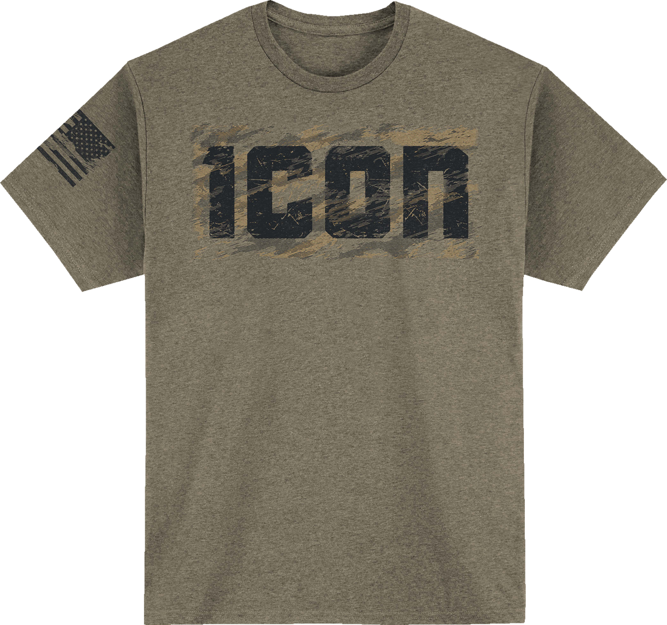 Bill's Exhausts ICON Tiger's Blood T-Shirt in Heather Olive, large size, featuring a bold tiger's blood graphic on the front.