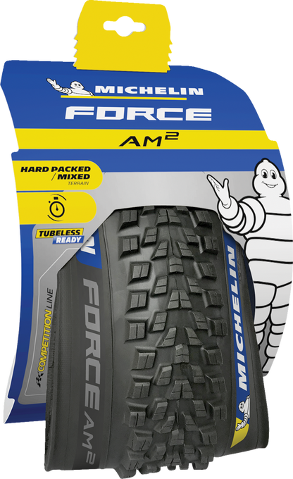 Michelin Force AM2 Competition Tire 29 x 2.40 (61-622) for bicycles, featuring tread pattern and sidewall design.