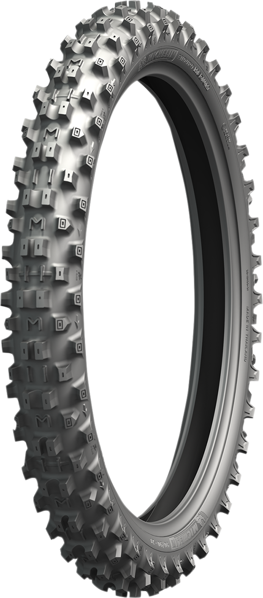 Michelin Enduro Medium front tire 90/100-21 size with 57M load and speed rating, suitable for off-road motorcycles.