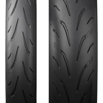 Michelin Power 6 front motorcycle tire 120/70ZR17 (58W) with tread pattern, designed for performance and durability.