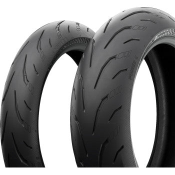 Michelin Power 6 front motorcycle tire 120/70ZR17 with 58W load and speed rating, designed for high-performance riding.