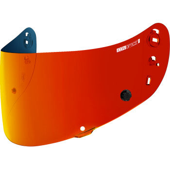 Bill's Exhausts ICON Tracshield for Airframe Pro, Airform, Airmada helmets in Calypso Red, designed for motorcycle helmet protection.