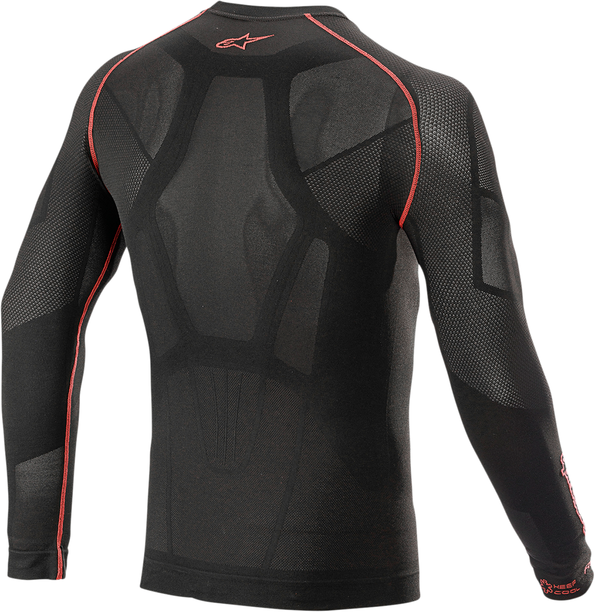 Alpinestars Ride Tech v2 summer long sleeve underwear top in black, XL/2XL, designed for motorcycle riding comfort.