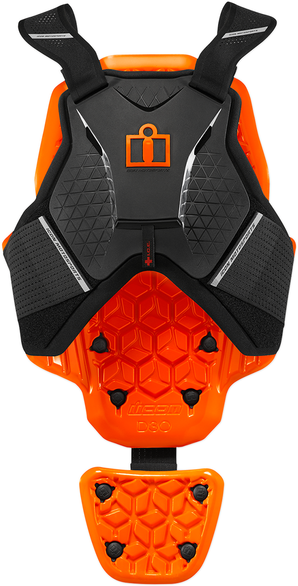 Black ICON D3O® vest in 2XL/3XL size by Bill's Exhausts, featuring protective D3O® padding and a sleek motorcycle vest design.
