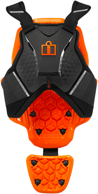 Black ICON D3O® vest in 2XL/3XL size by Bill's Exhausts, featuring protective D3O® padding and a sleek motorcycle vest design.