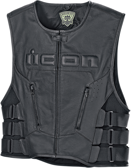 Bill's Exhausts ICON Regulator D3O® vest in black, size S/M, featuring protective D3O® impact armor and adjustable fit.