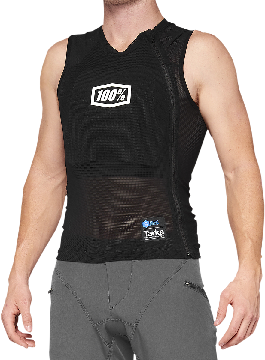 Black Bill's Exhausts 100% Tarka Guard vest in large size, featuring durable design and secure fit for motorcycle riding.