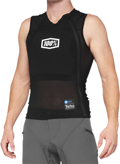Black Bill's Exhausts 100% Tarka Guard vest in large size, featuring durable design and secure fit for motorcycle riding.
