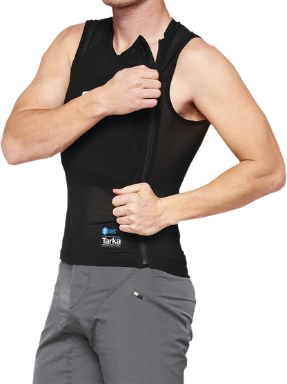 Black Bill's Exhausts 100% Tarka Guard vest in large size, featuring a sleek design and durable fabric for protective wear.