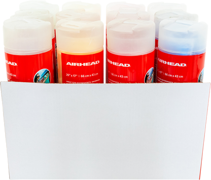 Assorted AIRHEAD SPORTS GROUP absorbing water towels in 12-pack, ideal for water sports and outdoor activities.