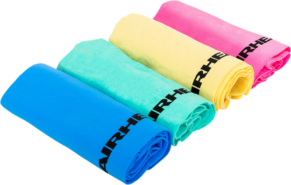 Assorted AIRHEAD SPORTS GROUP absorbing water towels in a 12-pack, ideal for water activities, by Bill's Exhausts