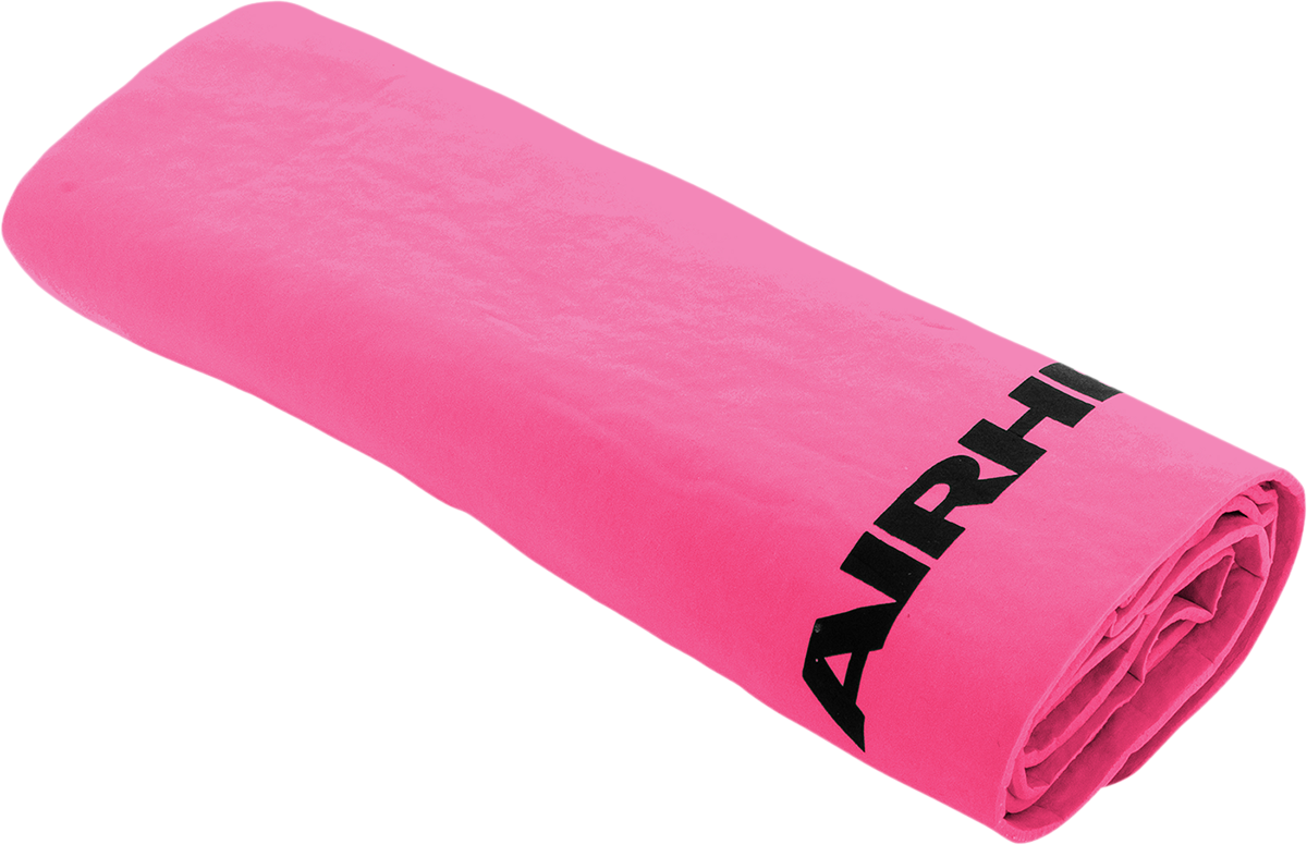 Bill's Exhausts AIRHEAD SPORTS GROUP absorbing water towel in rose color, ideal for active water sports and outdoor use.