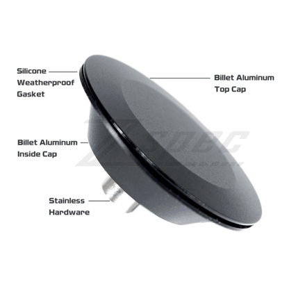 ZSPEC Rear Wiper Delete/Hole-Cap, 44mm Billet Weatherproof, BLACK - Howling Moto