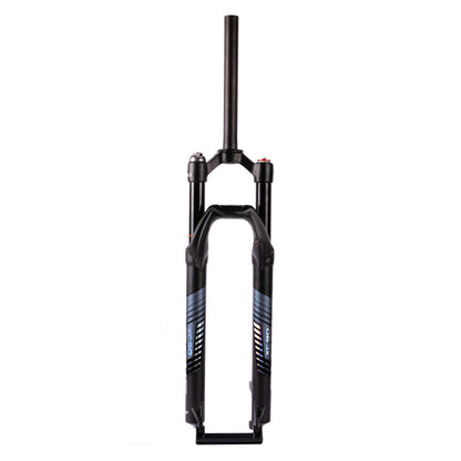 Hycline Blooke XC90 black bicycle front suspension fork for 27.5 and 29 inch mountain bikes, showing the fork's sleek design and stanchions.