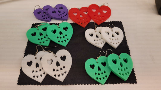 HEART SKULL EARRINGS - Howling Moto